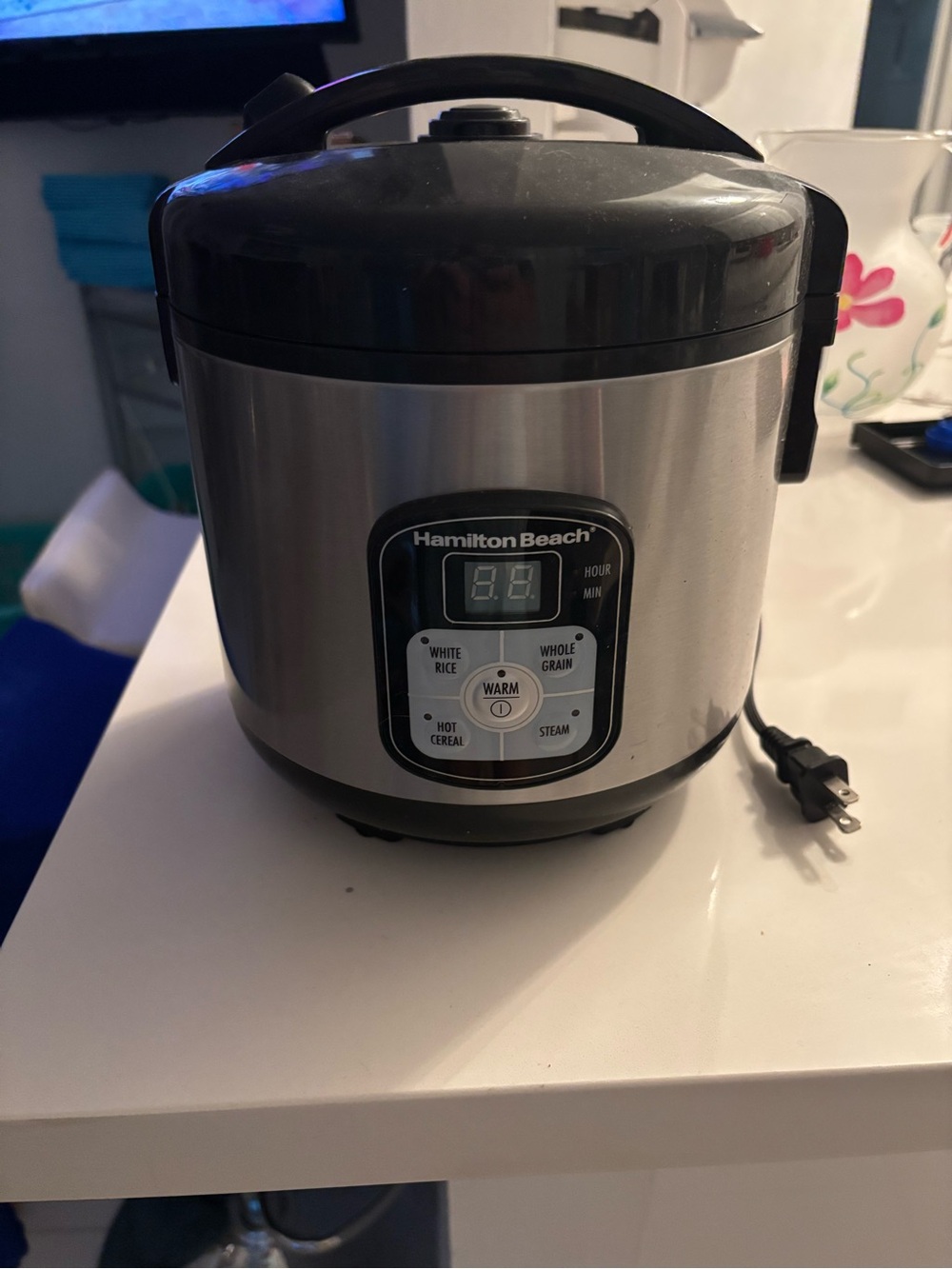Hamilton Beach Black and Silver Electric Rice Cooker